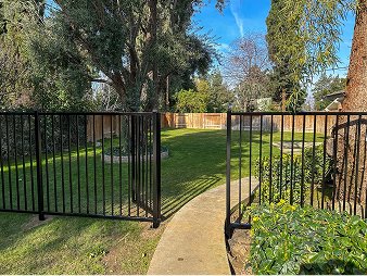 Black iron garden fence